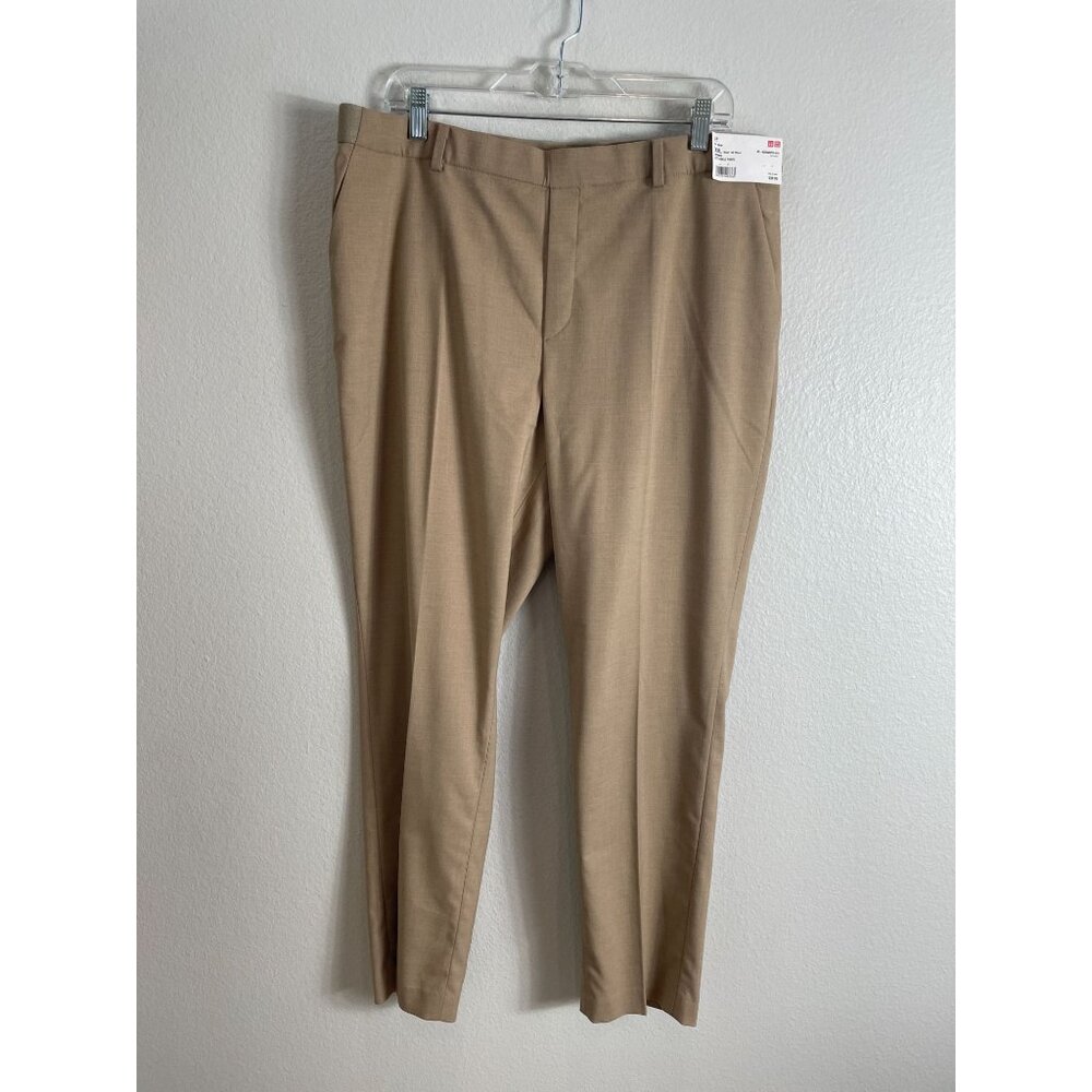NEW UNIQLO Womens Plus XXL EZY Ankle Pants Beige Pull‎ On Trousers Office Work